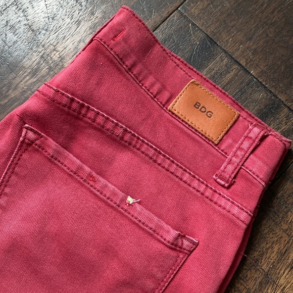 Burgandy High Waisted Skinny Jeans - Picture 3 of 10